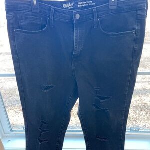 Mossimo distressed skinny leg boot cutout ankle